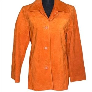 Cuero Orange Leather Jacket.